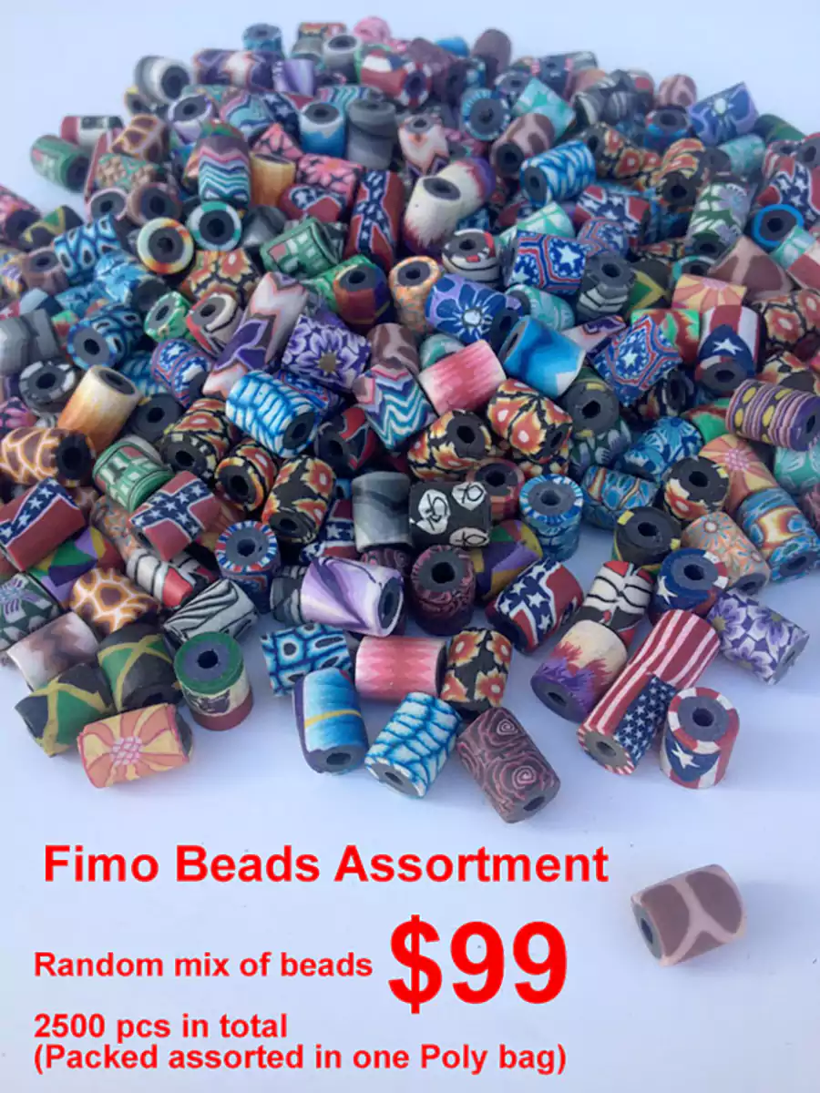 Fimo Beads - Closeout 2500 Pcs.